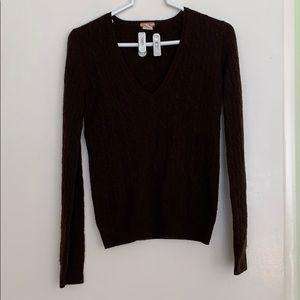 J. Crew v-neck cable cashmere sweater